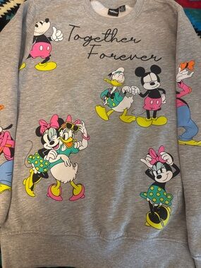 Disney Grey 'Together Forever' Mickey & Friends Pullover with Bright Accents